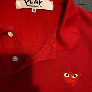 Red Comme sea Garçons PLAY polo shirt like brand new. Worn once